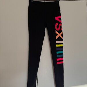 Victoria’s Secret VSX Sport Knockout Tight Black Logo Leggings Size XS